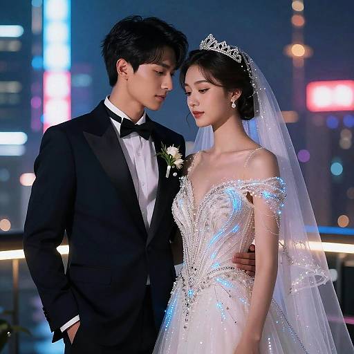 Futuristic AI Wedding Portrait