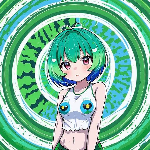 Illustration of Earth-chan, original in the style of Kvlen