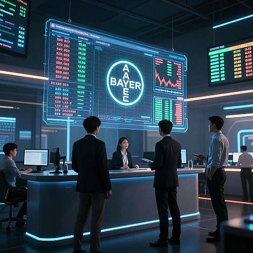 Futuristic Bayer Stock Exchange Room