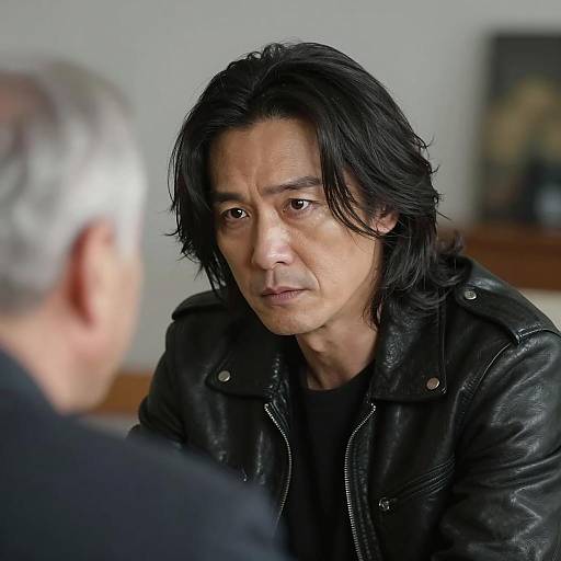 Intense Gaze in Soft Lighting Scene