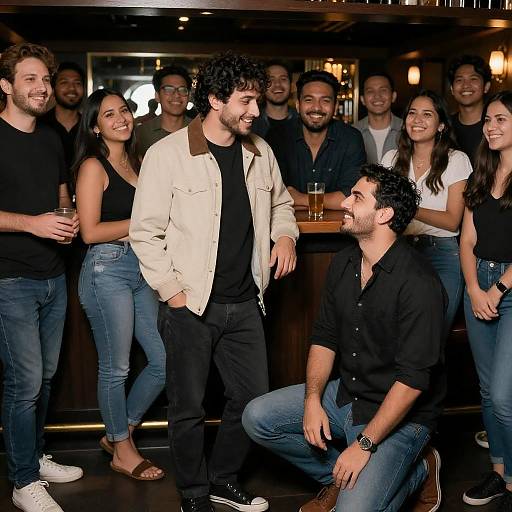 Social Gathering in a Bar Atmosphere
