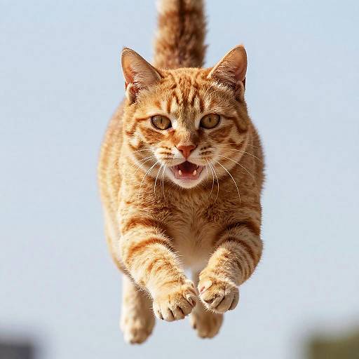 Energetic Orange Cat Mid-Jump