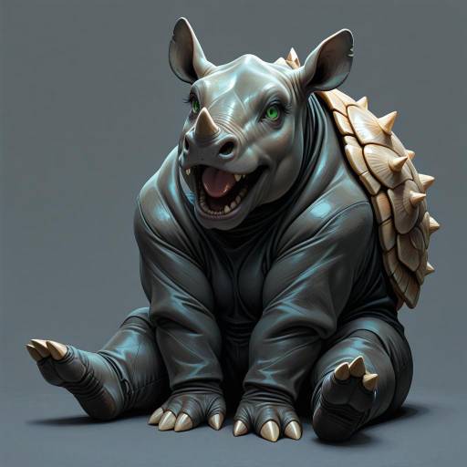 Intricate Rhino Sitting with Expressive Features Intricate Rhino Sitting with Expressive Features