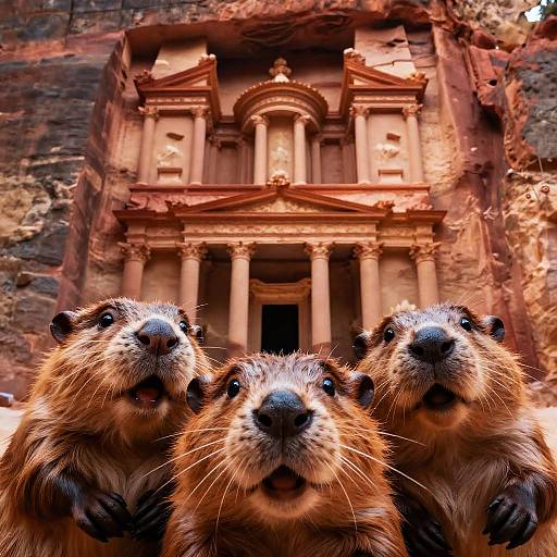 Beaver Selfie at Petra Golden Hour