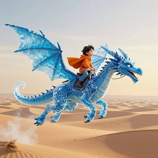 Child on Frozen Blue Dragon Flight