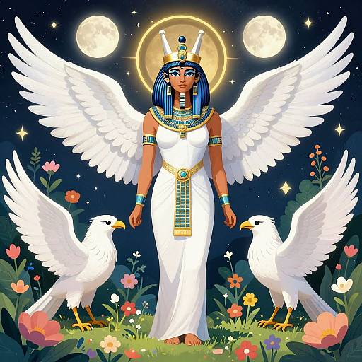 Isis Goddess in Mystical Garden