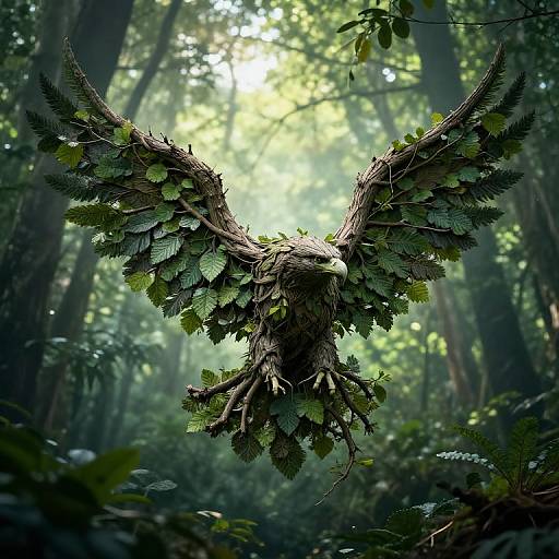 Mystical Eagle of Intertwined Branches