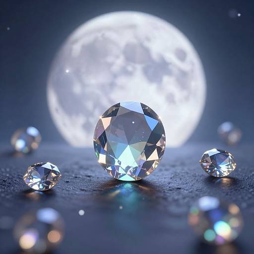 Iridescent Gems Under Ethereal Moonlight