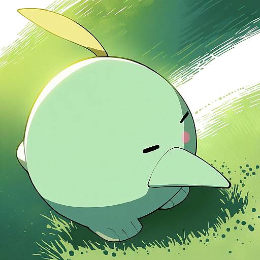 Illustration of Gulpin, pokemon in the style of Fuantei