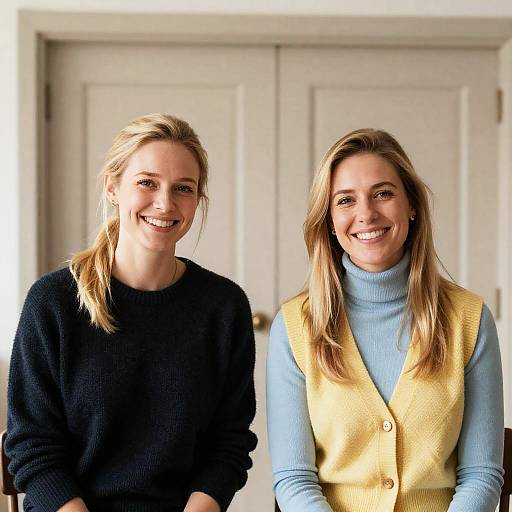 Two Smiling Women Indoors