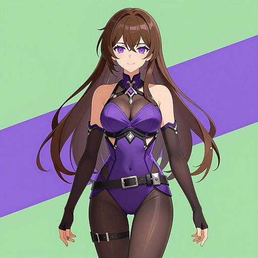 Anime-Inspired Character with Geometric Background