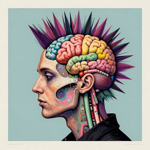 Surreal Punk Rocker Brain Map