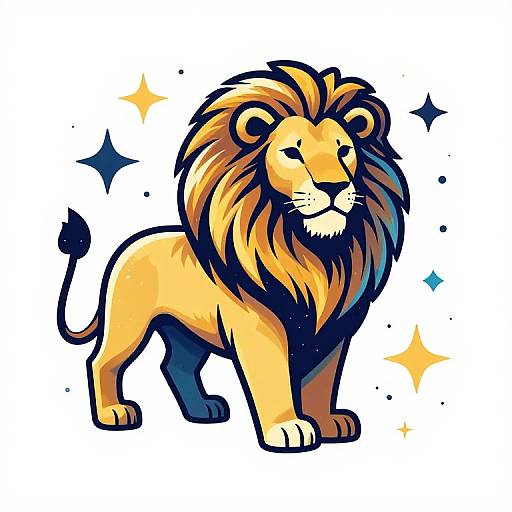 Whimsical Leo Zodiac Symbol Art