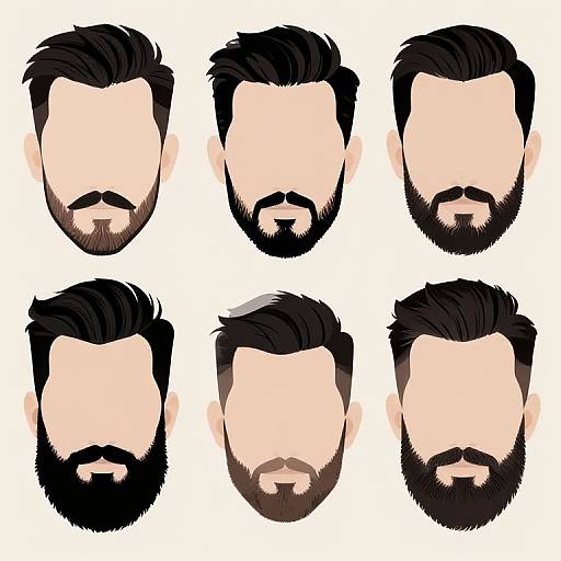Modern Minimalistic Facial Hair Collage