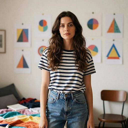 Cozy Artistic Woman in Cluttered Room