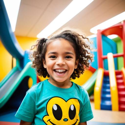 Joyful Child in Comic Book Playground Scene