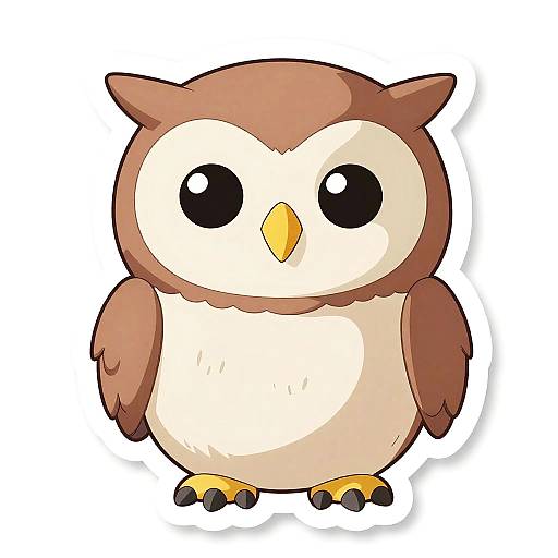 Studio Ghibli-Inspired Baby Owl Sticker
