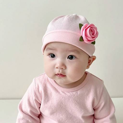 Cute Baby Girl in Pink Outfit