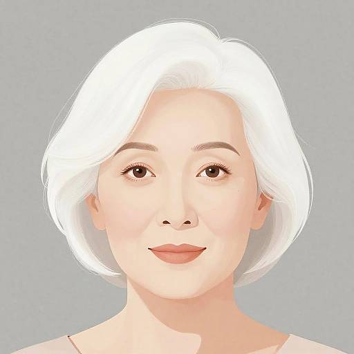 Modigliani Style Senior Woman Portrait