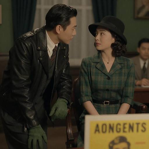 Vintage Film Scene with Romantic Tension