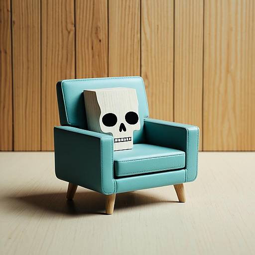 Miniature Armchair with Skull Design
