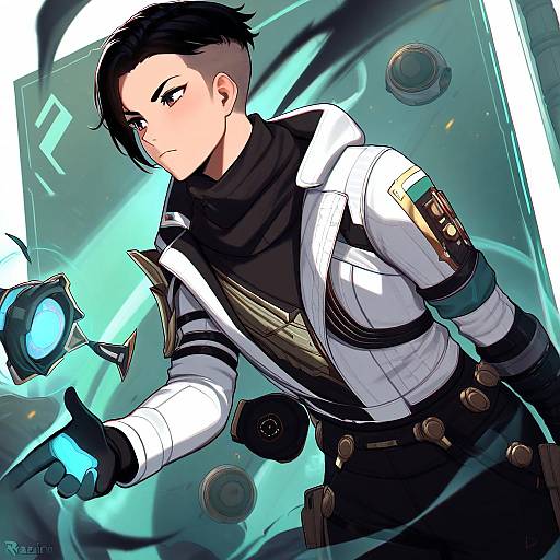 Illustration of Hack (apex legends), apex legends in the style of Razalor