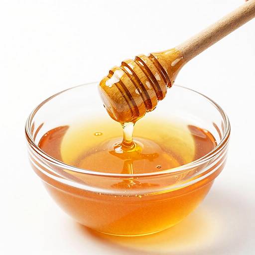 Close-Up Glass Bowl of Honey