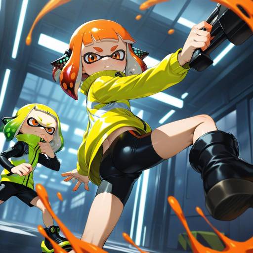Illustration of Agent 4 (splatoon), splatoon (series) in the style of Chyko7080