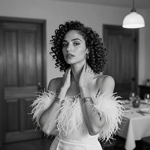 Elegant Black-and-White Portrait of a Woman