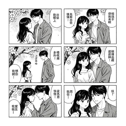 Romantic Manga Cherry Blossom Encounter