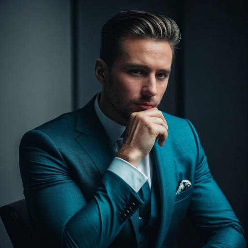 Thoughtful Man in Modern Formal Suit