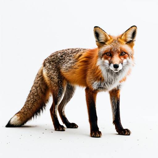 Full-body Red Fox on White Background Full-body Red Fox on White Background