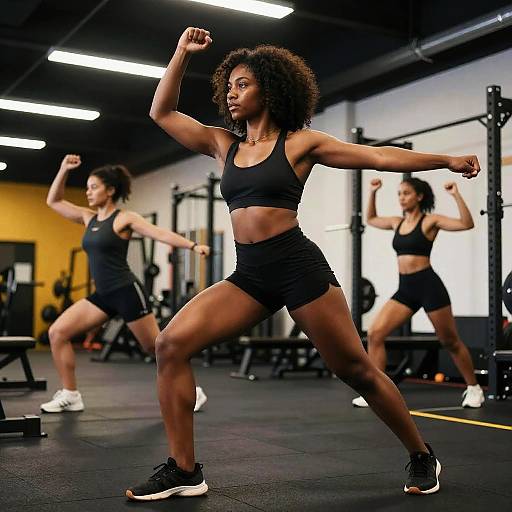 Ebony Fitness Model Dynamic Workout