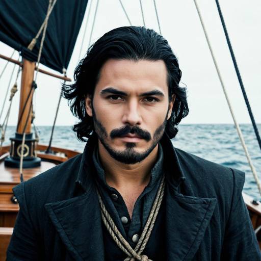 Man in Black Sails Costume on Ship