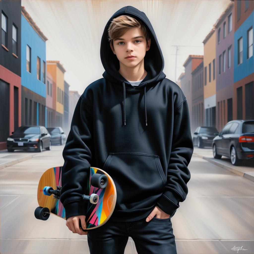 Teenage Skateboarder in Artgerm Style