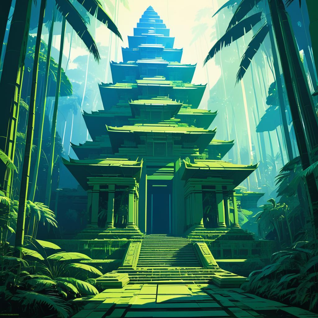 Intricate Storyboard of an Ancient Jungle Temple