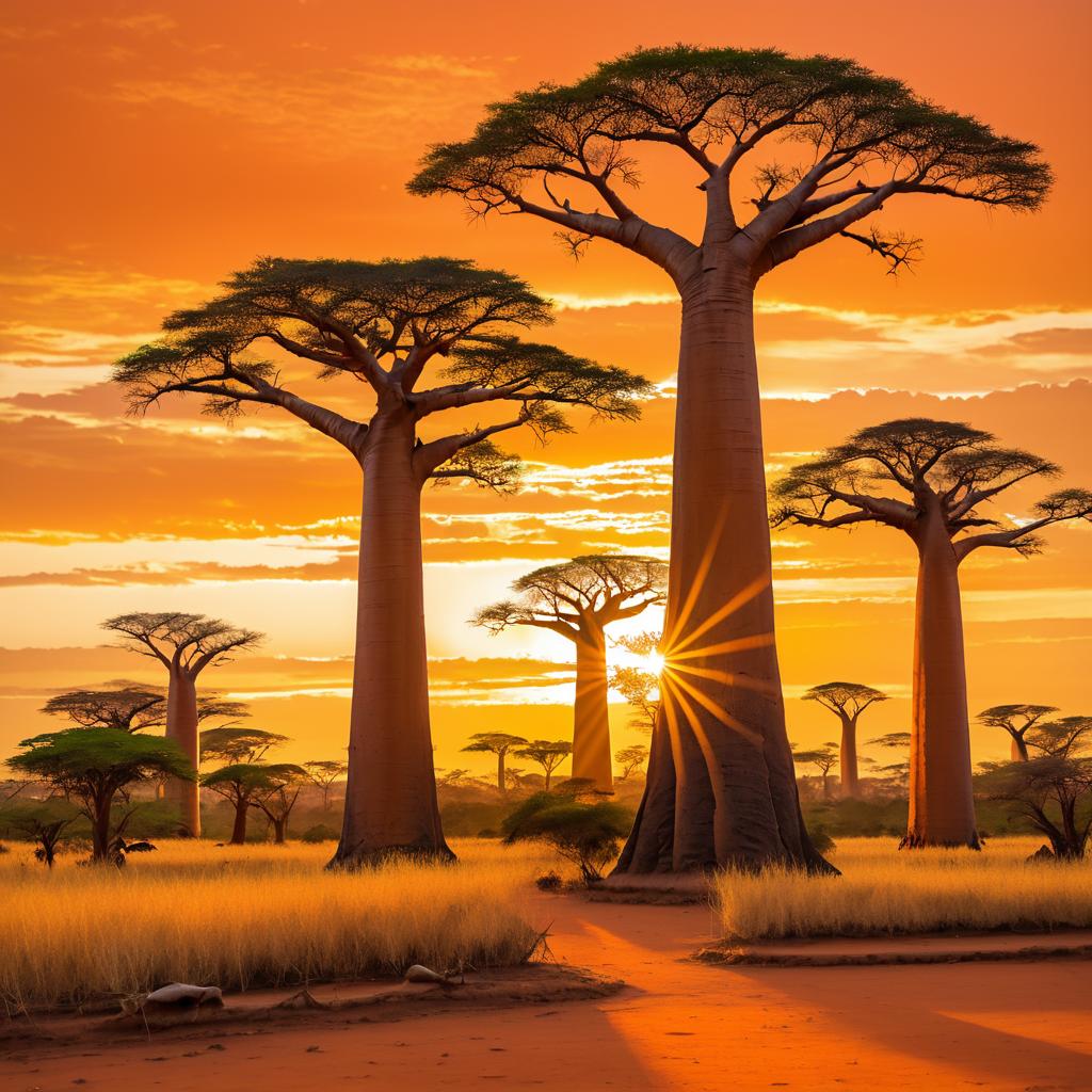 Sunset Serenity: Baobabs of Madagascar