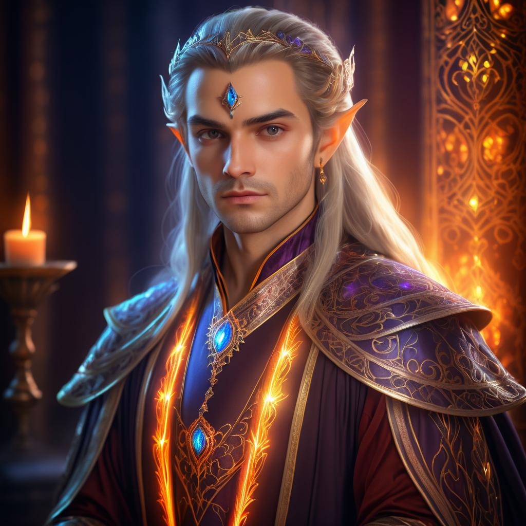 Elegant Noble Elf Portrait in Fantasy Style