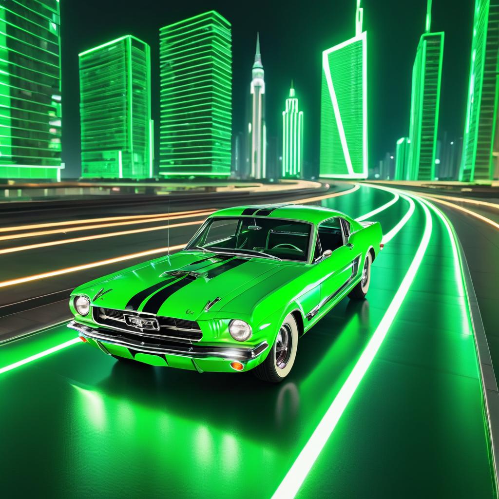 Vintage Mustang Racing in Alien City