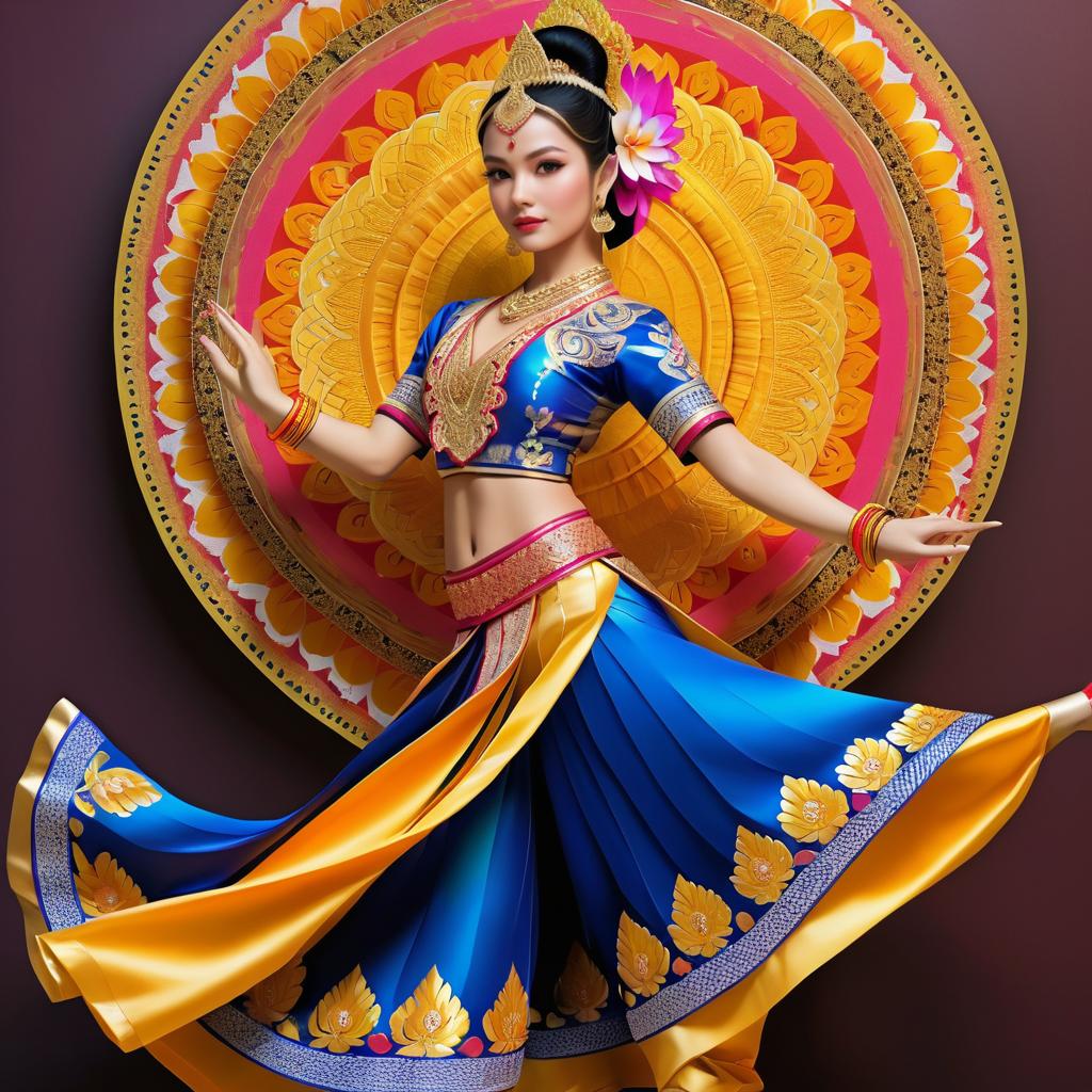 Intricate Thai Dancer in Traditional Attire