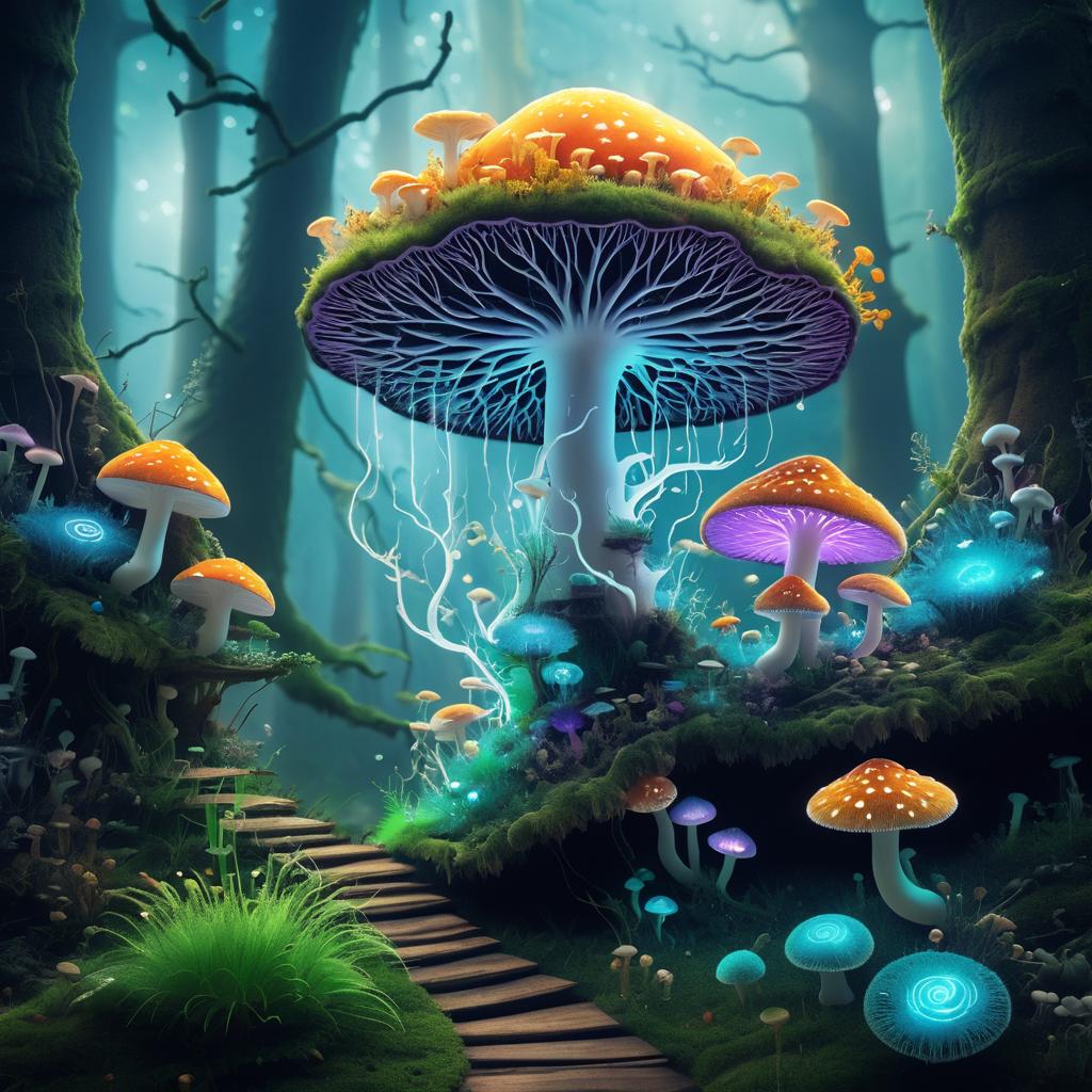 Whimsical Apothecary Scene with Magic Fungi