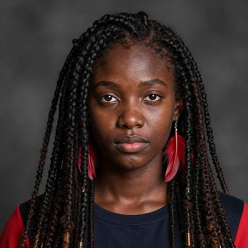 Portrait of Young Black Woman with Dreadlocks