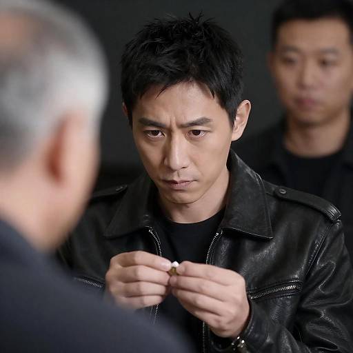 Intense Focus: A Dark Portrait Scene