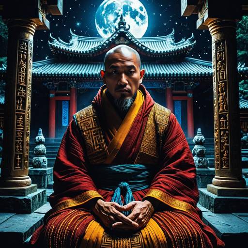 Time-Traveling Monk in Mystic Temple