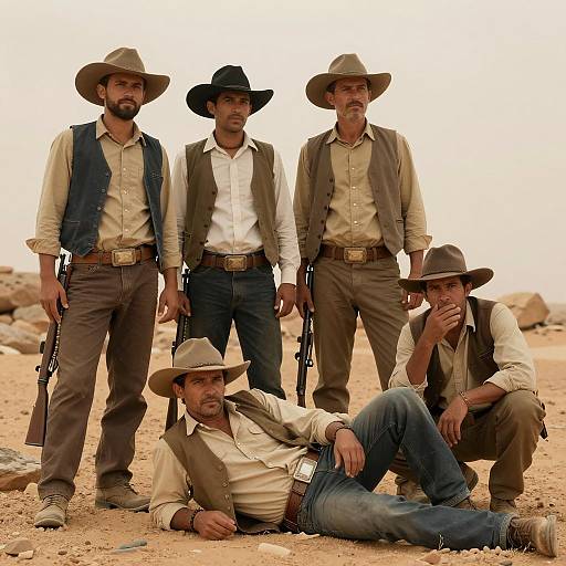 Desert Standoff: Four Western Men