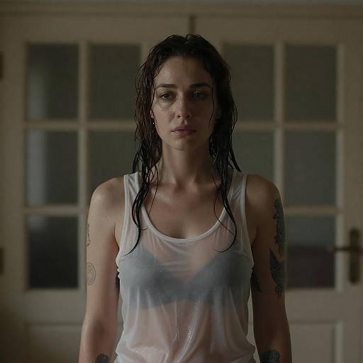 Moody Portrait of a Tattooed Woman