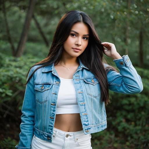 Young woman in denim jacket outdoors
