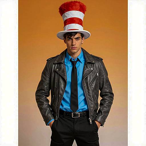 Whimsical JoJo Costume Portrait in Gray