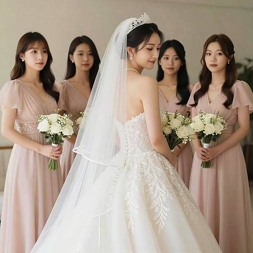 Bride in Elegant Wedding Dress