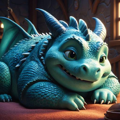 3D Pixar-style Baby Dragon Illustration
